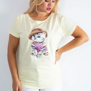 Light yellow t-shirt Glory PLUS SIZE