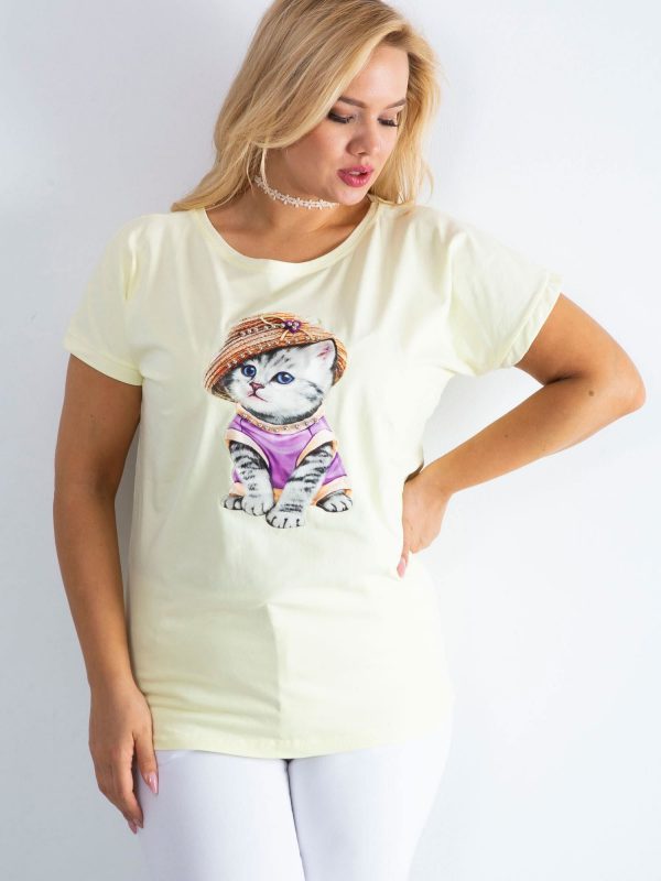 Light yellow t-shirt Glory PLUS SIZE