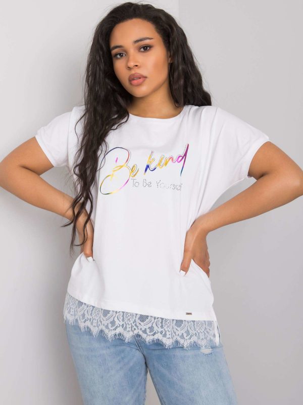 White Plus Size Blouse with Madge Lace