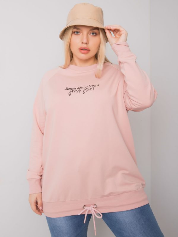 Dirty pink plus size sweatshirt with Marlow inscription