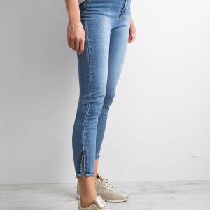 Blue women's ankle jeans pants