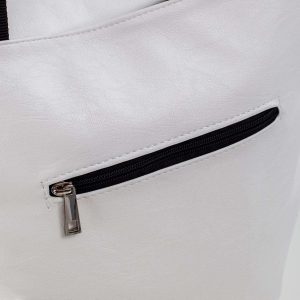 White eco-leather quilted bag