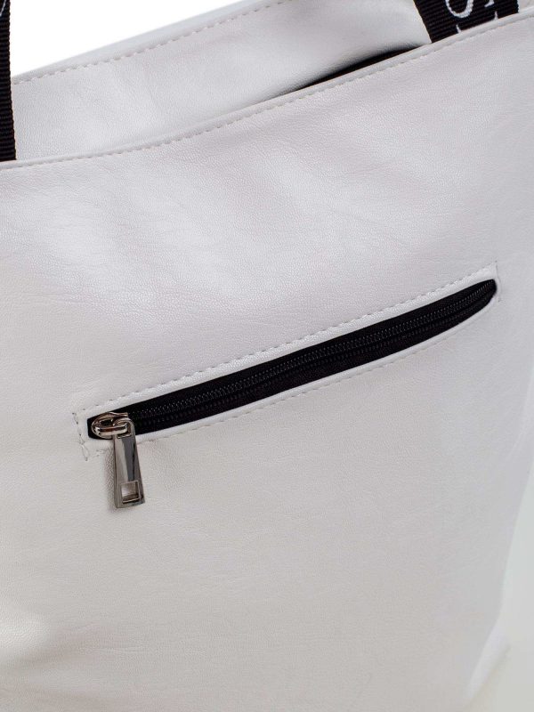 White eco-leather quilted bag