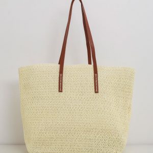 Cream Braided Shopper Bag