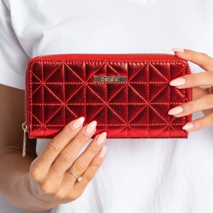 Red quilted wallet