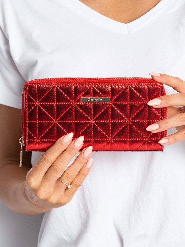 Red quilted wallet