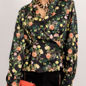 BSL Black Floral Blouse