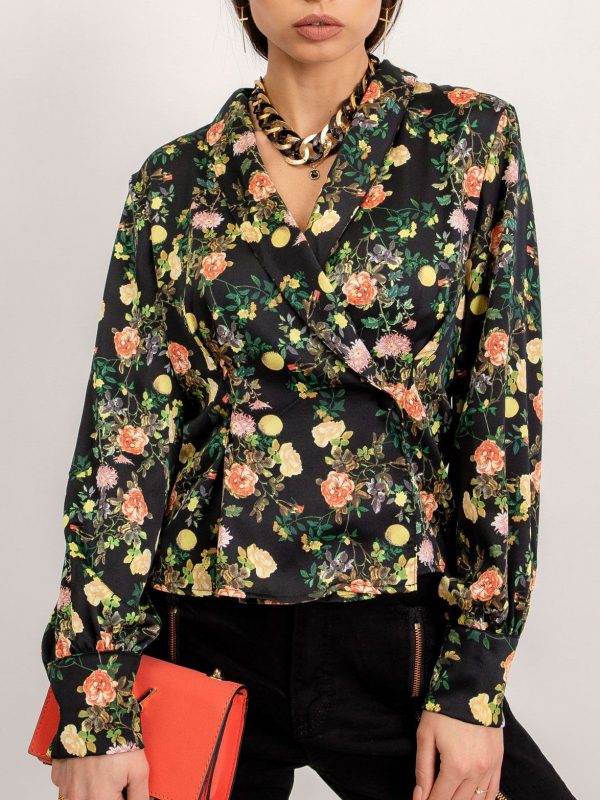 BSL Black Floral Blouse