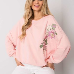 Light pink sweatshirt with Nour applique