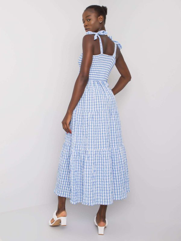 Michel's blue checkered dress RUE PARIS