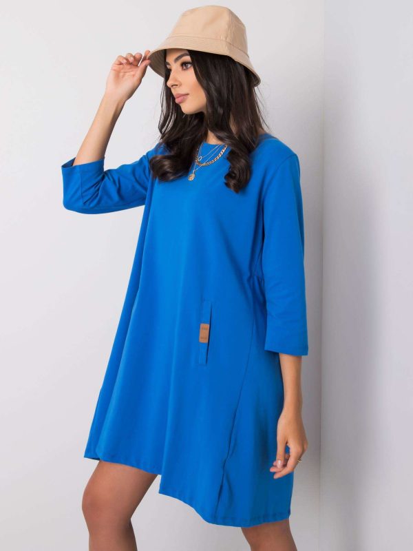 Dark Blue Dalenne Round Neck Dress