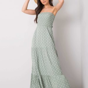 Light green dress with peas Aracelis FRESH MADE