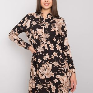 Black and beige dress with print Batesville RUE PARIS