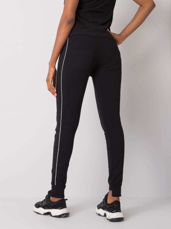 Black sweatpants with Abia Appliques