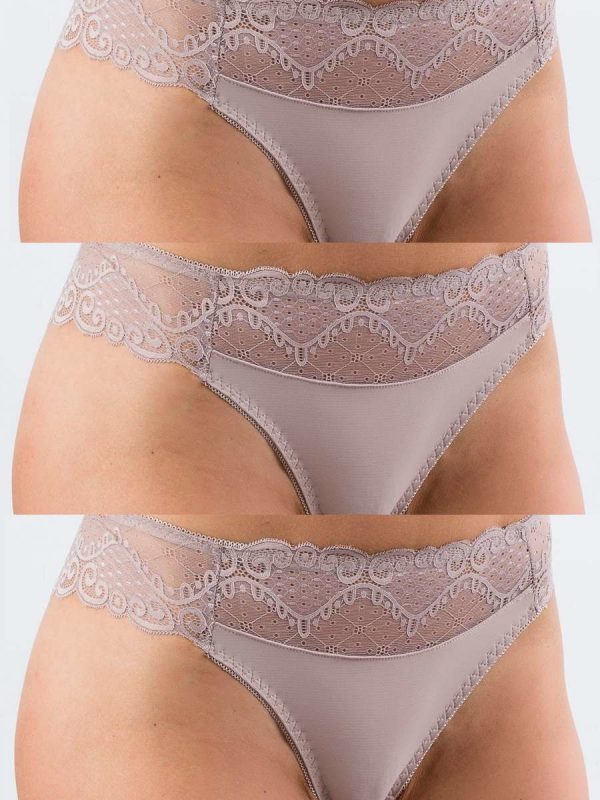 3 PAK Beige Tango Panties with Lace