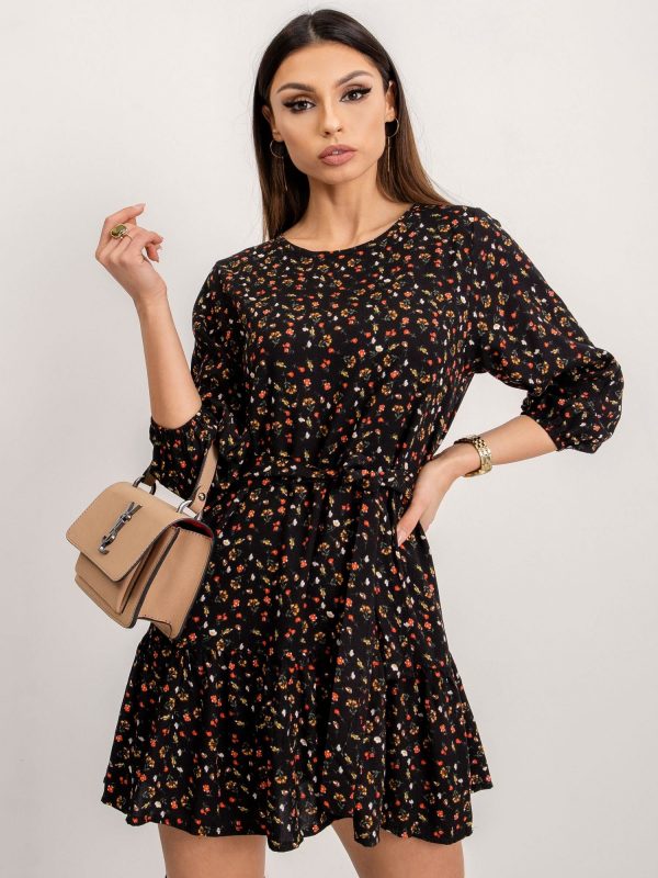 RUE PARIS Black Hefney dress