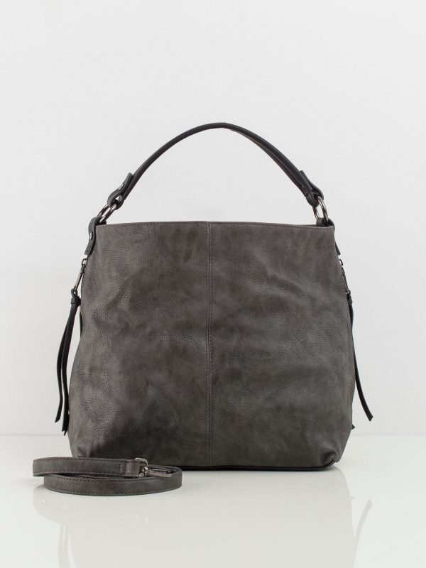 Dark grey bag made of eco-leather