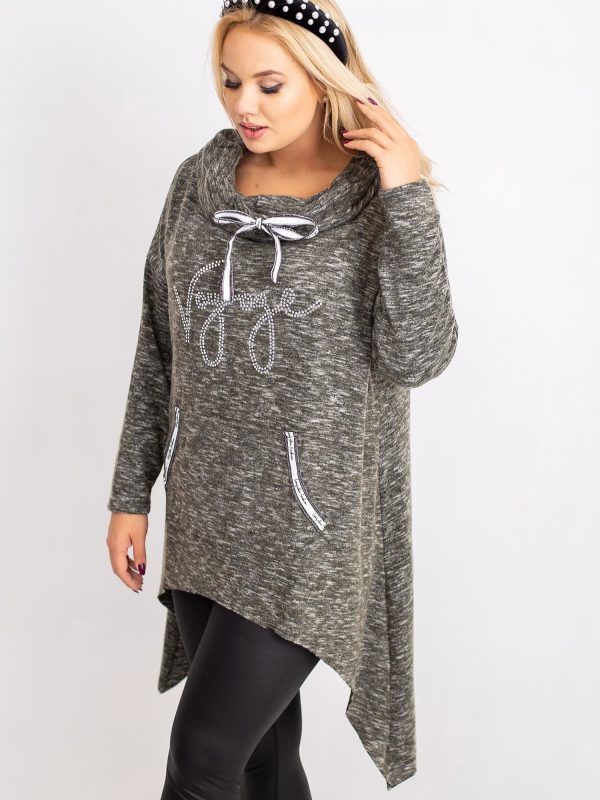 Khaki Plus Size Sweatshirt Season