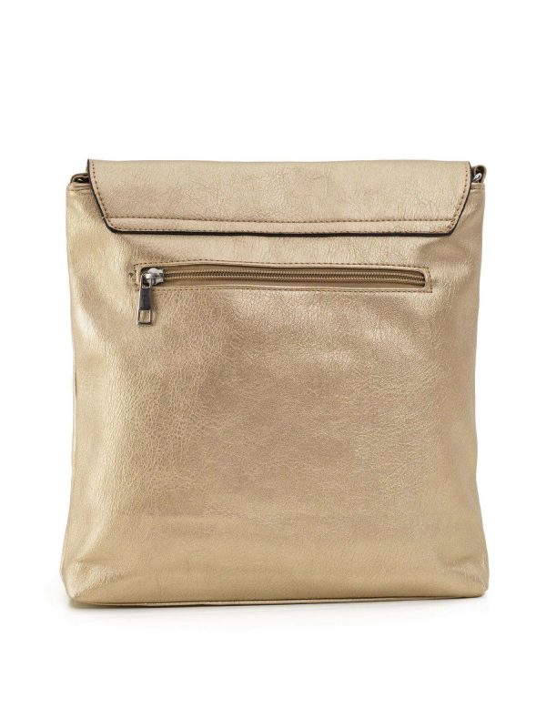 Golden handbag with lapel