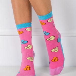 Pink Cotton Ladies Socks