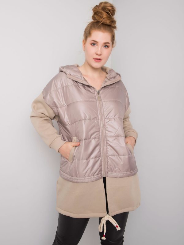 Beige Plus Size Hoodie Bahia