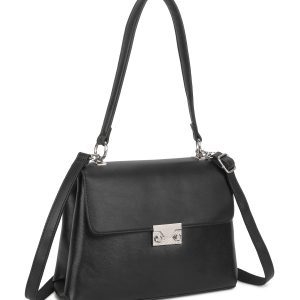 LUIGISANTO Women's Black Shoulder Bag