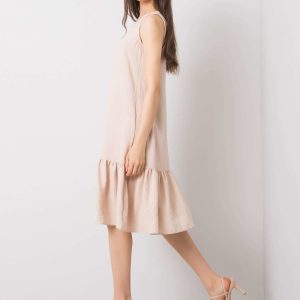 Beige dress with ruffle Jossie RUE PARIS