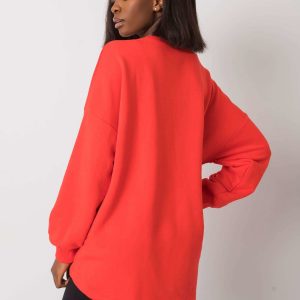 Red sweatshirt with inscription Yanett