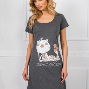 Dark Grey Cotton Nightgown