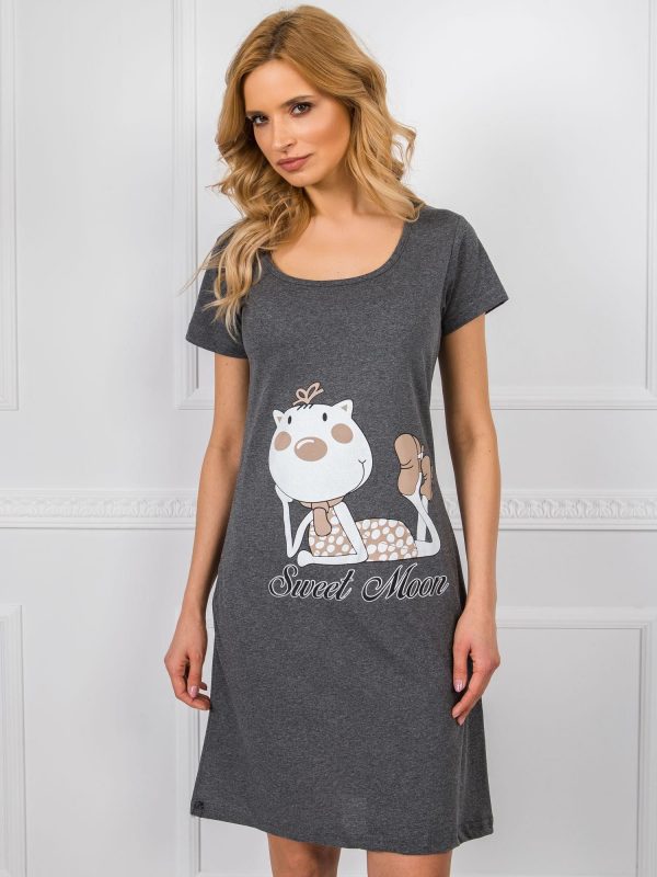 Dark Grey Cotton Nightgown