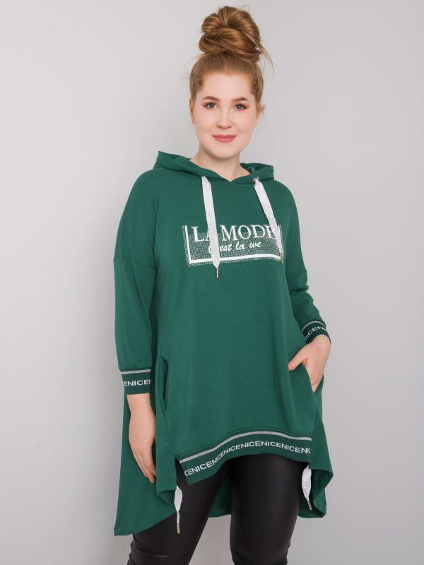 Dark green sweatshirt with Belina applique