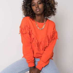 Antoniella coral fringed sweatshirt