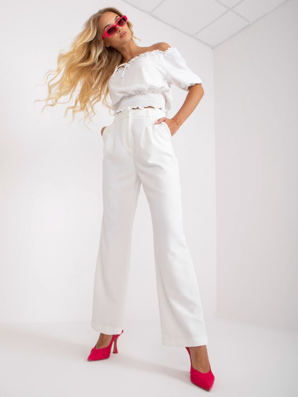 White Wide Leg Pants RUE PARIS