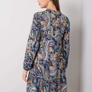 Navy blue dress with print by Danielle