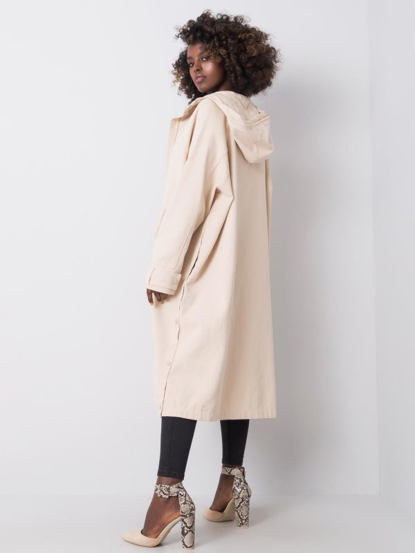 Light beige jacket with hood Arna RUE PARIS