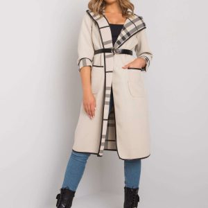 Beige coat with hood Latesha