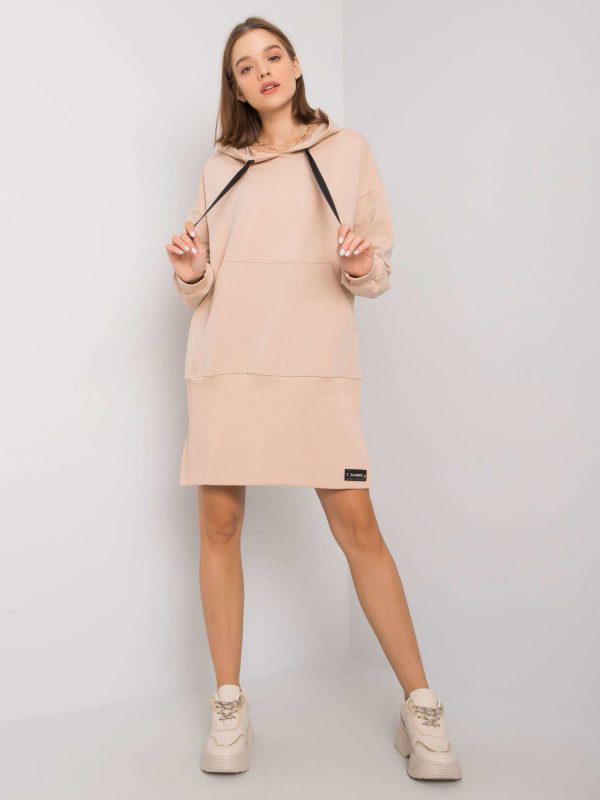 Beige dress with hood Lorelei