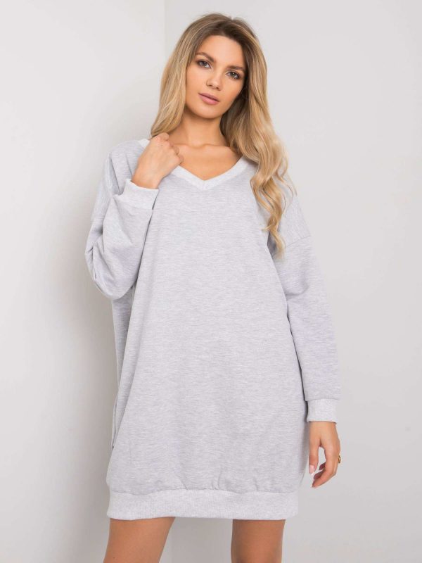 Grey V-neck sweatshirt Nayla