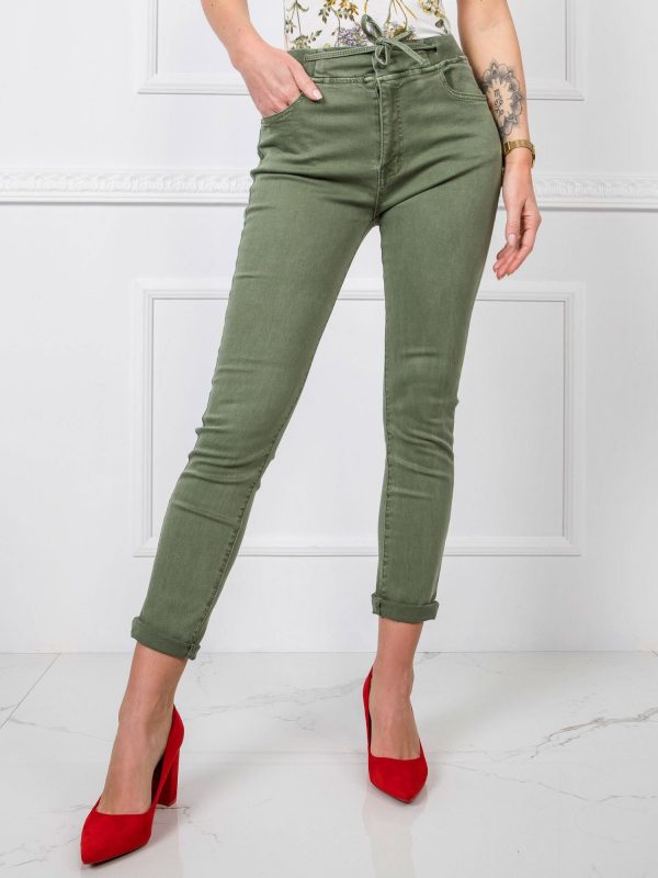 Green denim pants Milva