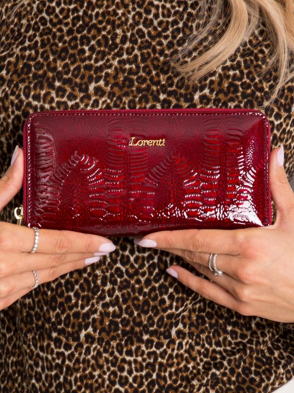 Burgundy patent leather wallet