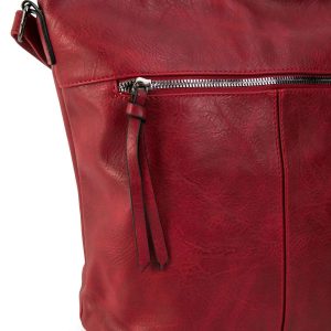 Dark red women's handbag made of eco leather