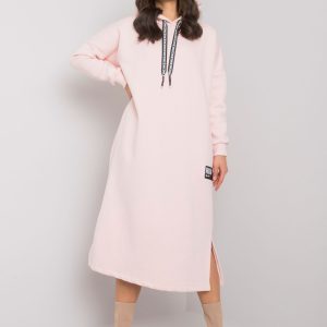 Light Pink Hooded Sweatshirt Dress Emrie