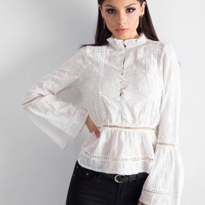 Ecru blouse with embroidery