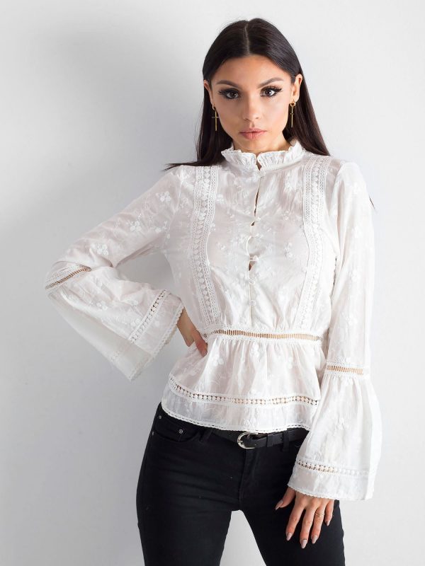 Ecru blouse with embroidery