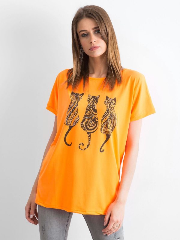 Fluo orange t-shirt Kittens