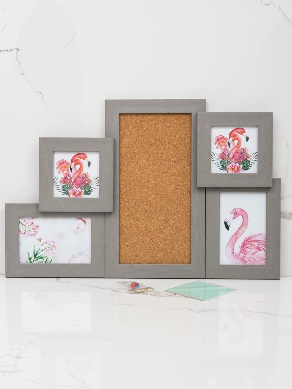 Photo frames set with cork board