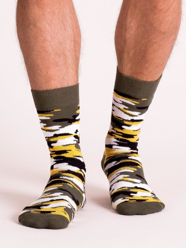 Khaki men's camouflage socks