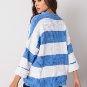 White and Blue Bree Striped Sweater