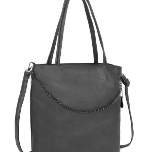 Grey large bag made of eco leather LUIGISANTO