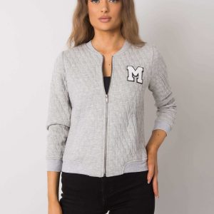 Grey quilted bomber sweatshirt Sienna